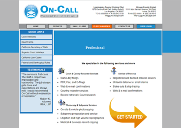 Сайт On-Call Attorney & Messenger Services Inc. (США)
